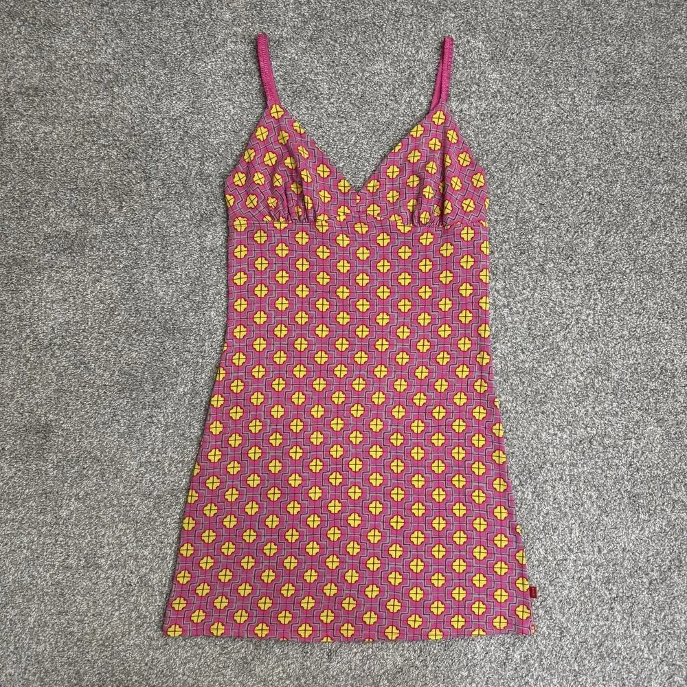 Josie Natori Chemise Gown Womens Small Pink Geometric Vintage Y2K Vibe Nordstrom